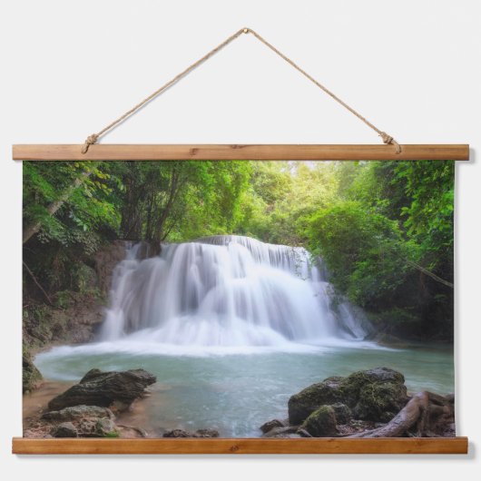 熱帯リラックス熱帯雨林の噴出する滝 吊り下げ型タペストリー (正面2)