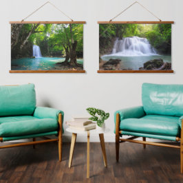 熱帯リラックス熱帯雨林の噴出する滝 吊り下げ型タペストリー