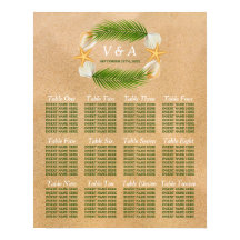 熱帯リースサンディビーチ結婚式シーティングチャート