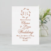 熱帯リース結婚のプレス箔招待状 箔招待状 (立ち正面)