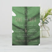 熱帯リーフインスパイアアールデコ保存日 招待状 (スタンド正面)