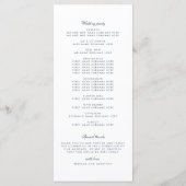 熱帯リーフウェディングデイプログラム (裏面)