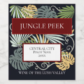 熱帯リーフデザインワイン飲料ラベルセット ワインラベル (シングルラベル)