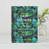 熱帯リーフパターン赤ちゃんシャワー 招待状 (スタンド正面)