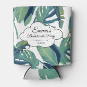 熱帯リーフパームツリーグリーンリーかわいい 缶クーラー (正面)