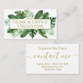 熱帯リーフプロフェッショナルオーガナイザとデクラッタ 名刺 (正面/裏面)