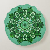 熱帯リーフマンダラオングリーンミストボホ ラウンドクッション (裏面)