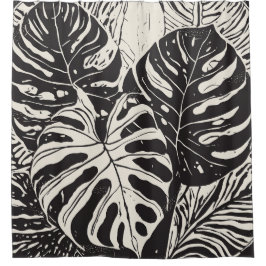 熱帯リーフリトグラフプリント シャワーカーテン