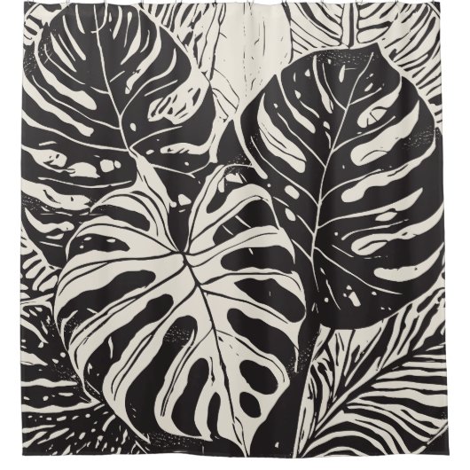 熱帯リーフリトグラフプリント シャワーカーテン (正面)