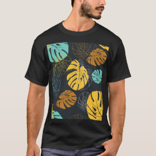 熱帯リーフヴィンテージ壁紙パターン Tシャツ