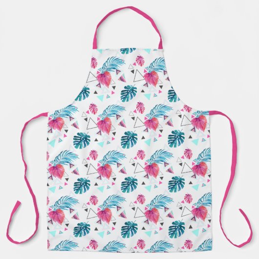 熱帯リーフ三角形パターン エプロン (正面)