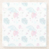 熱帯リーフ三角形パターン ガラスコースター (裏面)