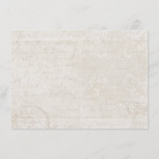 熱帯リーフ熟成紙ビーチ行先結婚式 エンクロージャーカード (裏面)