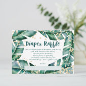 熱帯リーフ金ゴールドおむつラッフルベビーシャワー エンクロージャーカード (スタンド正面)