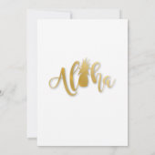 熱帯ルアウ(ハワイ式宴会)のアロハ花の婚約パーティの招待 招待状 (裏面)