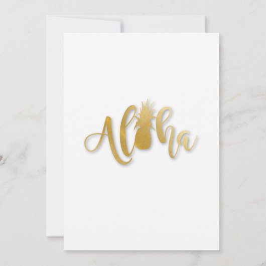 熱帯ルアウ(ハワイ式宴会)のアロハ花の婚約パーティの招待 招待状 (裏面)