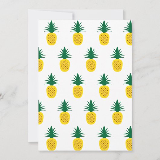 熱帯ルアウ（ハワイ式宴会）のパイナップル最初誕生会 招待状 (裏面)