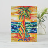 熱帯ルアウ(ハワイ式宴会)のパーティの招待状 招待状 (スタンド正面)