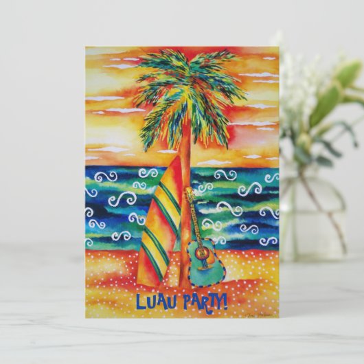 熱帯ルアウ（ハワイ式宴会）のパーティの招待状 招待状 (スタンド正面)