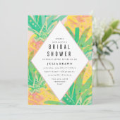 熱帯ルアウ(ハワイ式宴会)のブライダルシャワーの招待 招待状 (スタンド正面)