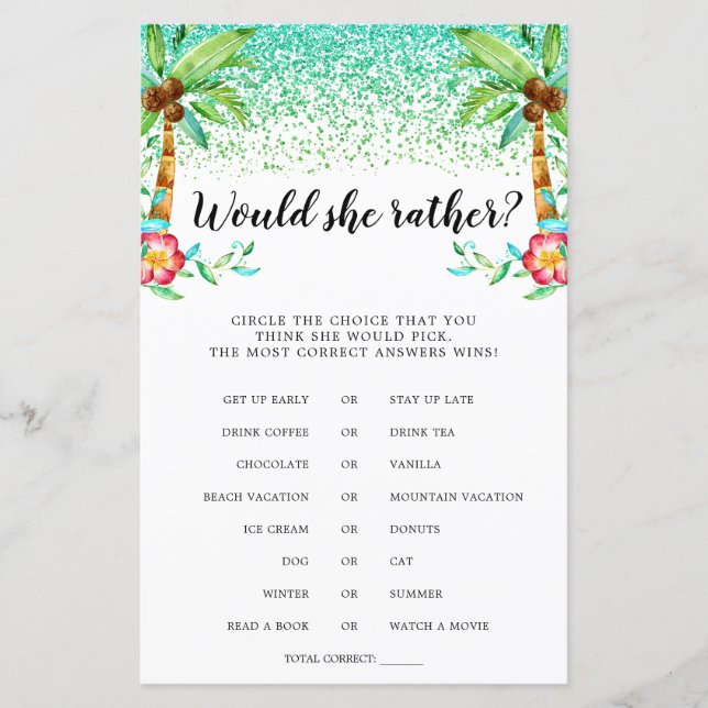 熱帯ルアウ（ハワイ式宴会）の水の色は、彼女はむしろゲームだろう (正面)