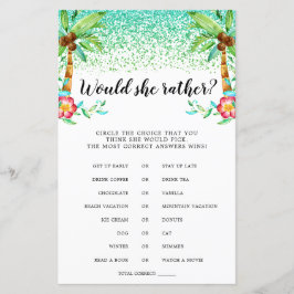 熱帯ルアウ（ハワイ式宴会）の水の色は、彼女はむしろゲームだろう