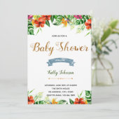 熱帯ルアウ(ハワイ式宴会)アロハシャワー誕生日の招待状 招待状 (スタンド正面)