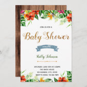 熱帯ルアウ(ハワイ式宴会)アロハシャワー誕生日の招待状 招待状 (正面/裏面)