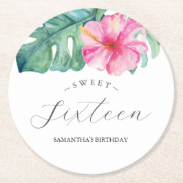 熱帯ルアウ（ハワイ式宴会）カスタムコースター ラウンドペーパーコースター