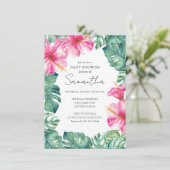 熱帯ルアウ（ハワイ式宴会）テーマベビーシャワー 招待状 (スタンド正面)