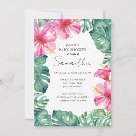 熱帯ルアウ（ハワイ式宴会）テーマベビーシャワー 招待状
