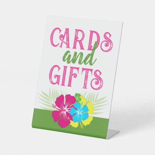 熱帯ルアウ（ハワイ式宴会）ハワイアンカード&ギフトテーブルパーティー 台座サイン (正面)