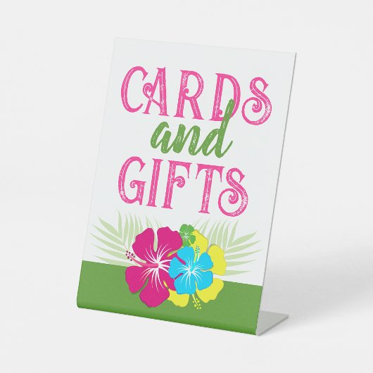 熱帯ルアウ（ハワイ式宴会）ハワイアンカード&ギフトテーブルパーティー 台座サイン