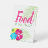 熱帯ルアウ（ハワイ式宴会）ハワイアンハイビスカスフードテーブルパーティー 台座サイン (正面)