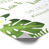 熱帯ルアウ（ハワイ式宴会）ハワイアンビーチ結婚式ウェルカムサイン ポスター (角)