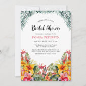 熱帯ルアウ(ハワイ式宴会)ハワイアンブライダルシャワー 招待状 (正面)