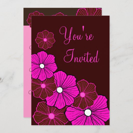 熱帯ルアウ（ハワイ式宴会）ハワイアン夏パーティの招待状 招待状 (正面/裏面)