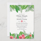 熱帯ルアウ（ハワイ式宴会）バーチャルブライダルまたはベビーシャワー 招待状 (正面)