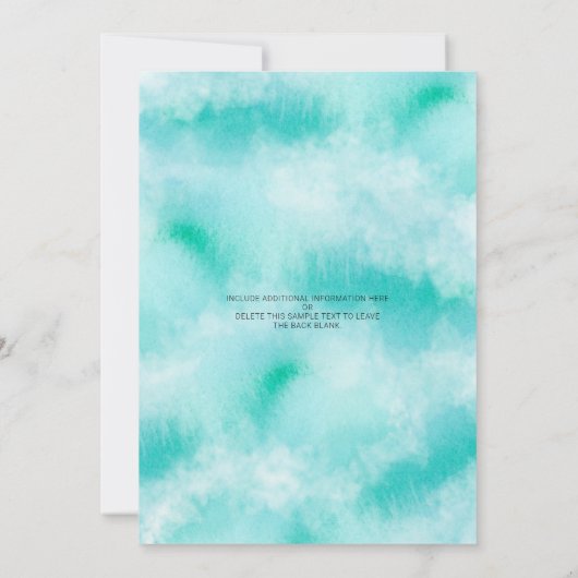 熱帯ルアウ（ハワイ式宴会）バーチャル赤ちゃんシャワーシーホース 招待状 (裏面)