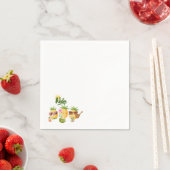 熱帯ルアウ（ハワイ式宴会）パイナップルビーチ誕生日 スタンダードカクテルナプキン (インサイチュ)