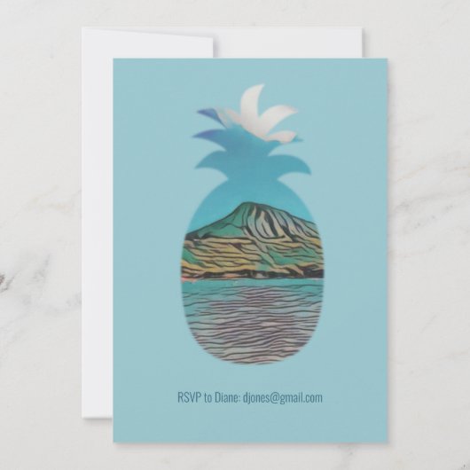 熱帯ルアウ(ハワイ式宴会)パーティの招待状 招待状 (裏面)