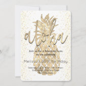 熱帯ルアウ（ハワイ式宴会）パーティーゴールデンパイナップル 招待状 (正面)