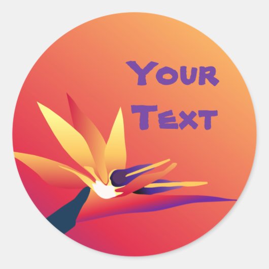 熱帯ルアウ（ハワイ式宴会）パーティーバードオブパラダイスフラワーS ラウンドシール (正面)