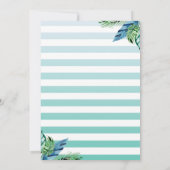 熱帯ルアウ(ハワイ式宴会)パーティーパイナップルビーチ誕生日 サンキューカード (裏面)