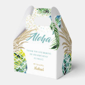 熱帯ルアウ（ハワイ式宴会）パーティーパイナップルビーチ誕生日 フェイバーボックス (裏面サイド)