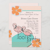 熱帯ルアウ(ハワイ式宴会)パーティー 招待状 (正面/裏面)