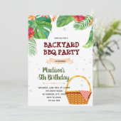 熱帯ルアウ（ハワイ式宴会）ピクニックテーマ 招待状 (スタンド正面)