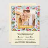 熱帯ルアウ(ハワイ式宴会) | フォト婚約パーティ 招待状 (正面/裏面)