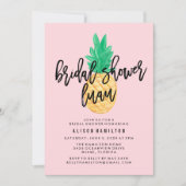 熱帯ルアウ（ハワイ式宴会）ブライダルシャワーへの招待（ピンク） 招待状 (正面)
