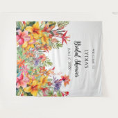 熱帯ルアウ(ハワイ式宴会)ブライダルシャワーウェルカムバックドロップ タペストリー (正面(横))